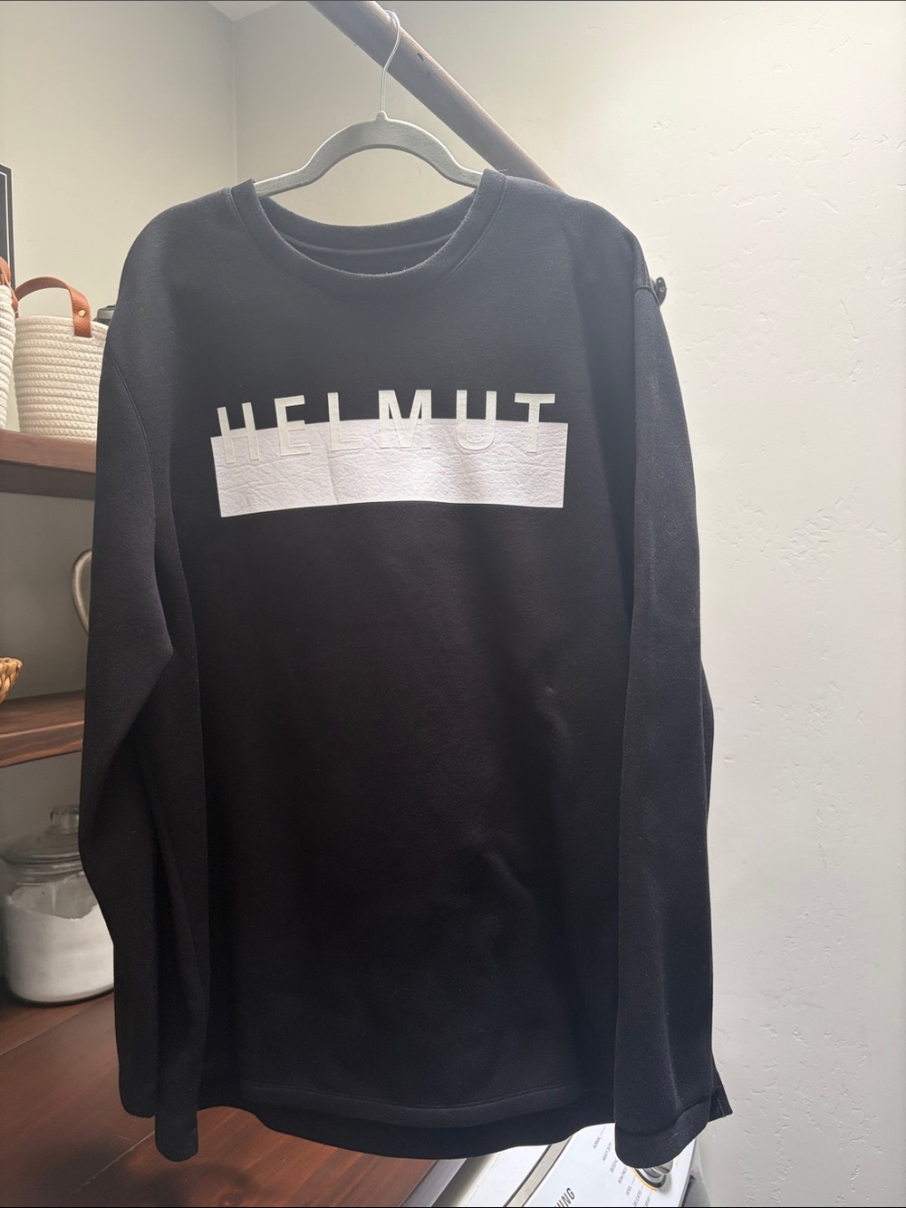 black Helmut Lang crewneck sweatshirt